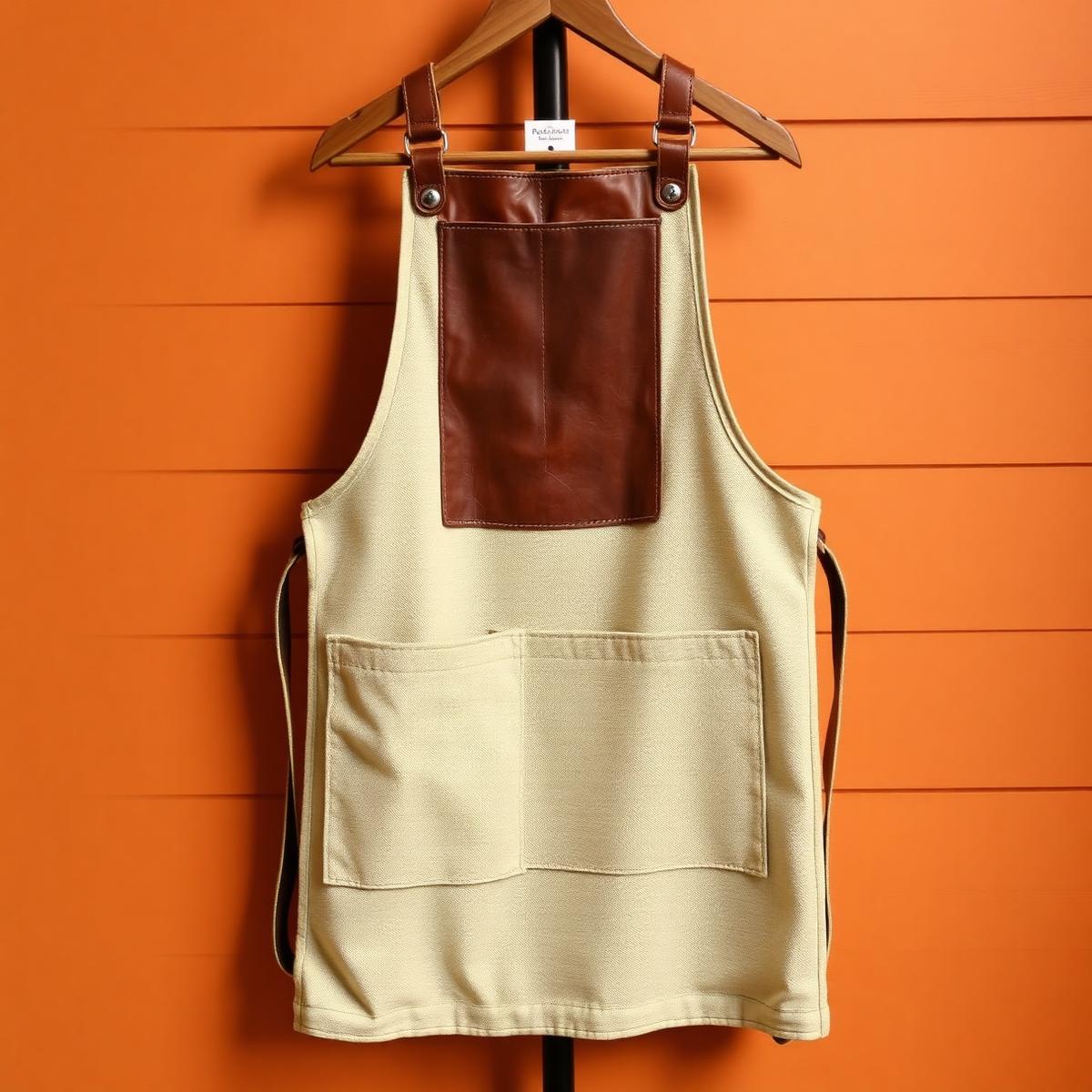 Pechera cuero + tela lienzo — Cuero natural + lienzo