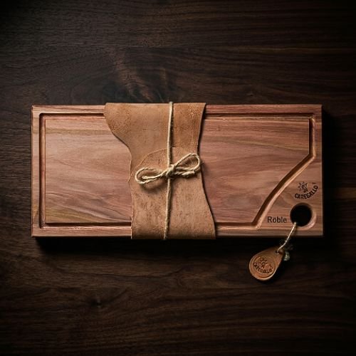 Tabla de roble personalizada con grabado láser, artesanía chilena